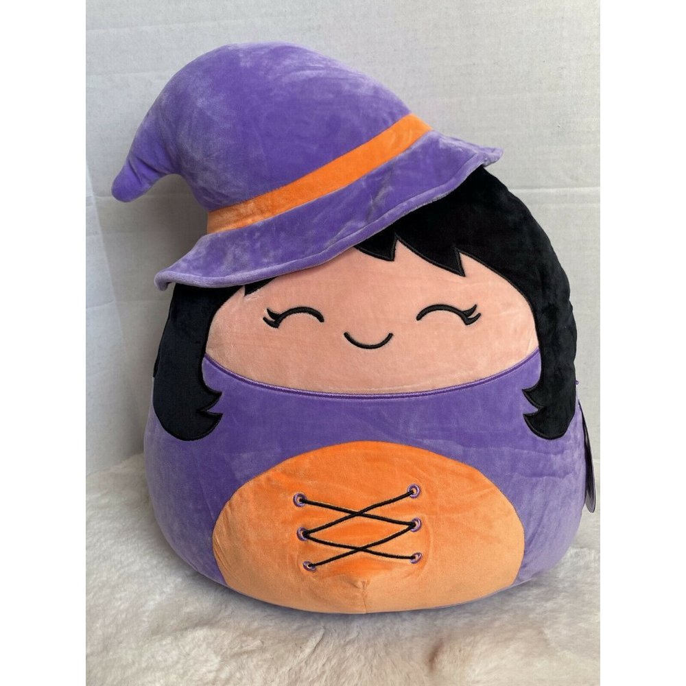Plush Witch Doll Soft Toy - Purple & Orange